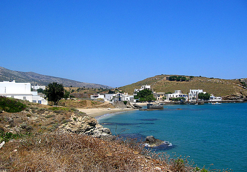 The sandy beaches of Moutsouna on Naxos.