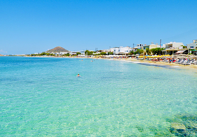 The best beaches on Naxos. Agia Anna beach.