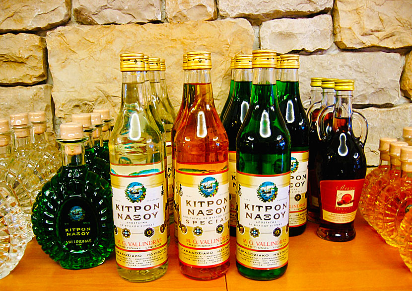 Kitron liqueur comes in three colours: white, yellow and green and has different alcohol content.