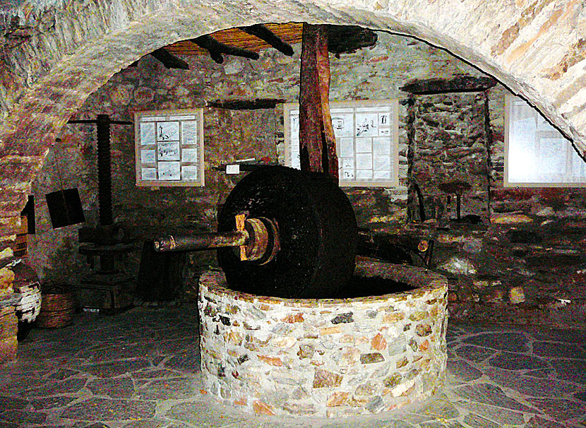 The old olive press in the village of Damalas on Naxos.