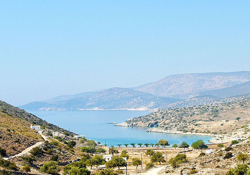 The inviting bay where Panormos beach is located.