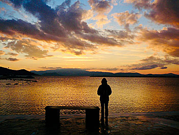 Sunsets on Naxos in the Cyclades.
