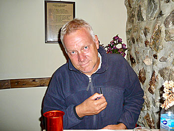Good Greek food at Restaurant Metaxi Mas in Naxos town.