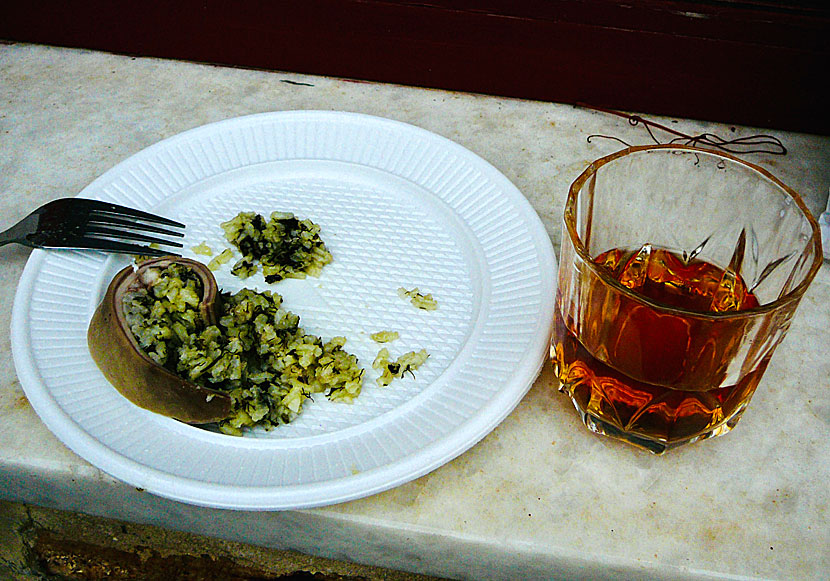 Greek food made from pig stomachs.