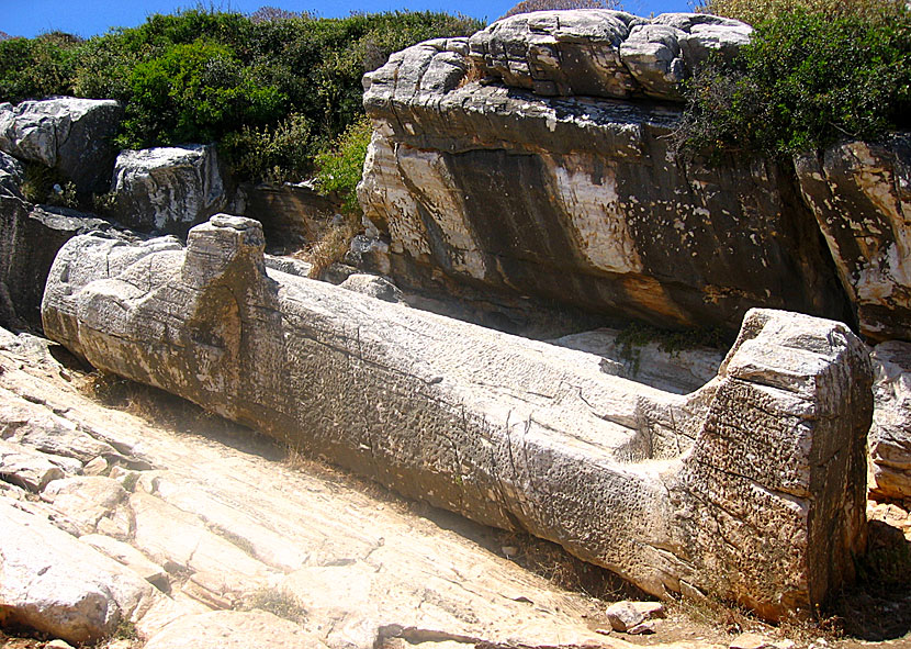 The big Kouros in Apollonas on Naxos in the Cyclades.