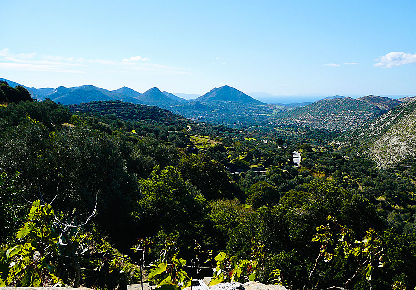 View of the Tragea Valley on Naxos from the village of Moni.