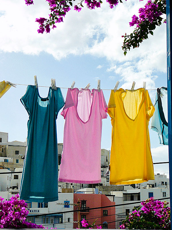 Washing clothes on Naxos in Greece.
