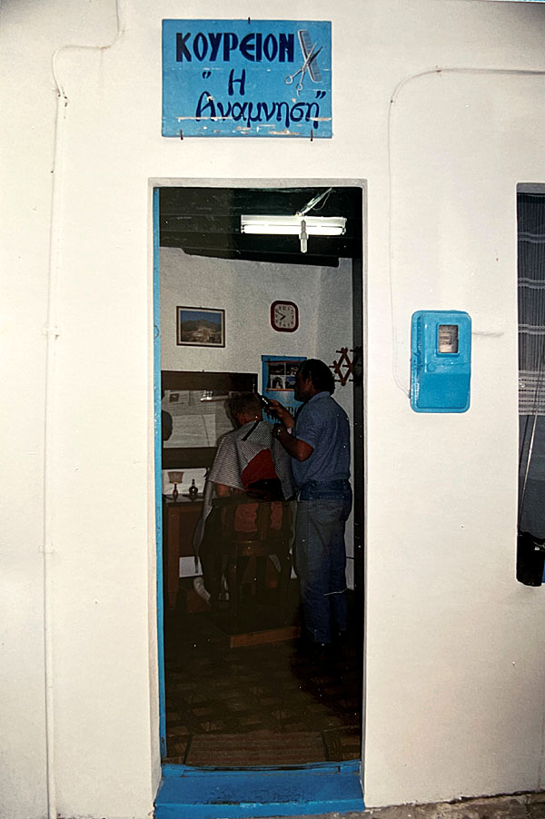 The old fashion barber shop in Mandraki on Nisyros.