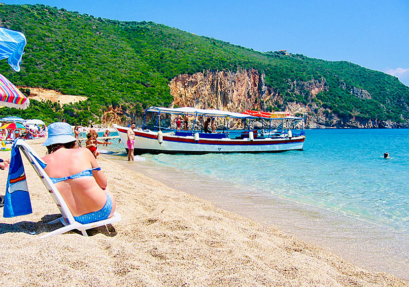 You can take a beach boat to Lichnos beach from the port of Parga.