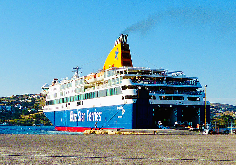 Blue Star Ferries in the port of Parikia on Paros.