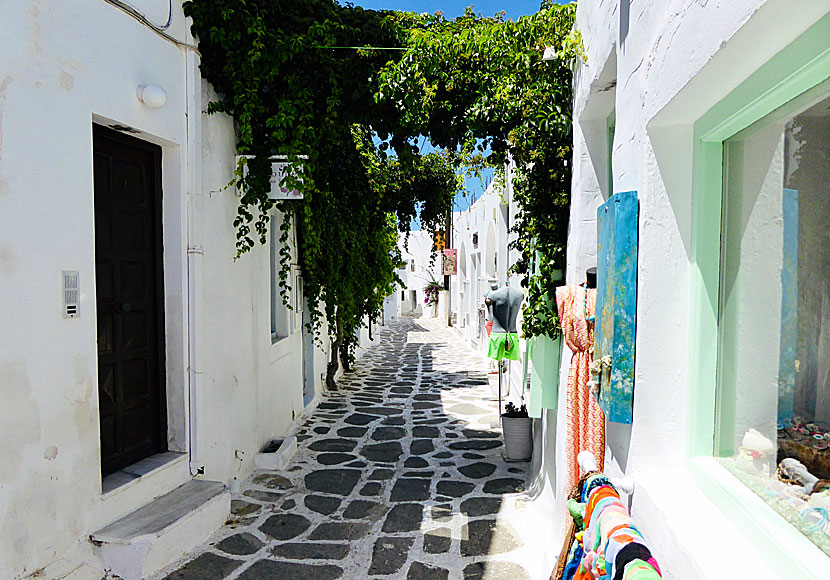 Cosy alleys in Naoussa on Paros in Greece.