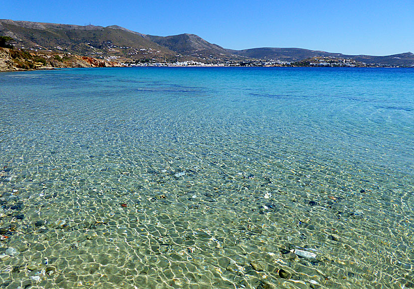 Parikia seen from Krios beach on Paros.
