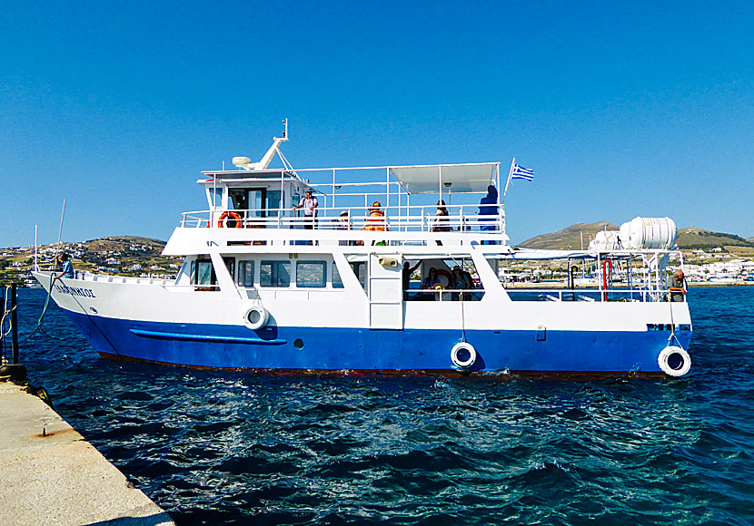 Go by boat between Parikia on Paros and the neighboring island of Antiparos.