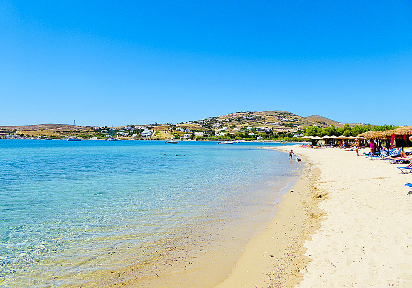 Livadia beach is the beach closest to Parikia on Paros.