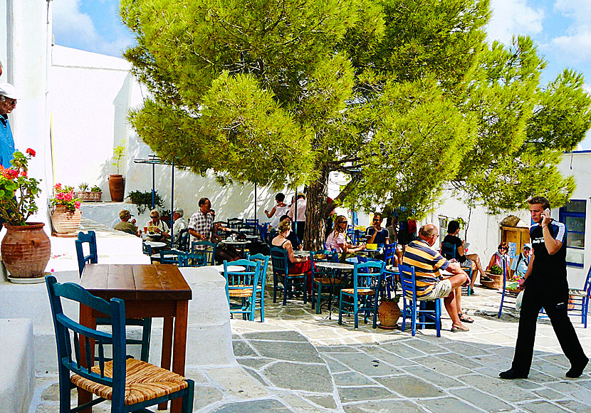 Tavernas and restaurants in Lefkes on Paros.