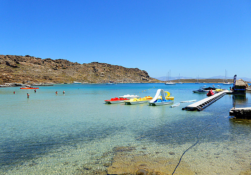 Monastiri beach in Paros beach is shallow and ideal for families with small children.
