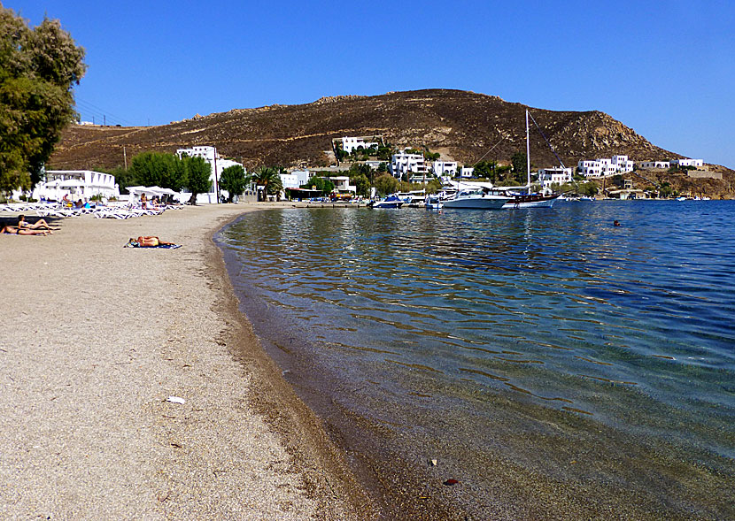 The best beaches on Patmos. Grikos beach.