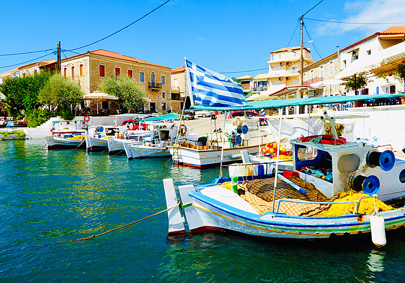 Fishing boats in Agios Nikolaos harbor bring fresh fish and seafood every morning.