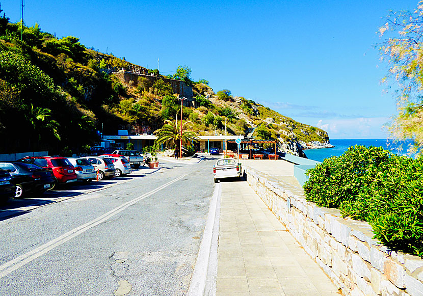 The parking lot outside the Diros caves on the Peloponnese.