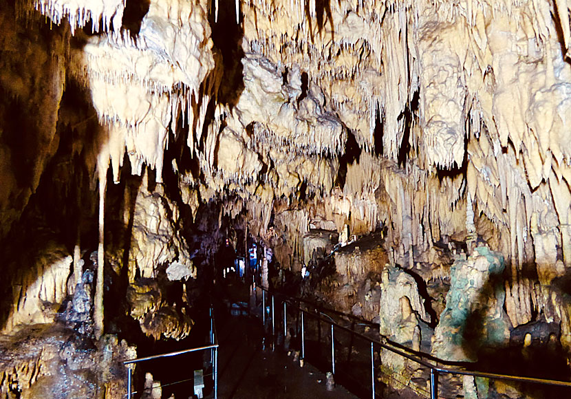 Stalikites in the Diros caves in the Peloponnese.