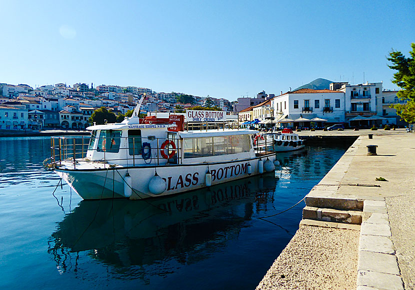 Excursion boats in Pylos harbor.