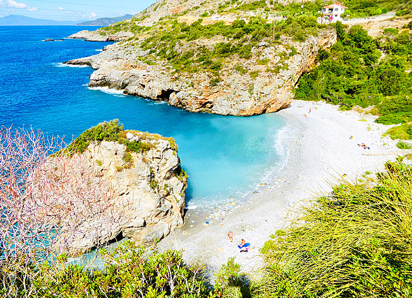 Foneas beach about 4 kilometers south of Kardamili in the Peloponnese.