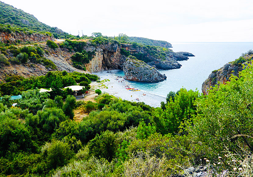 The taverna at Forneas beach south of Kardamili.