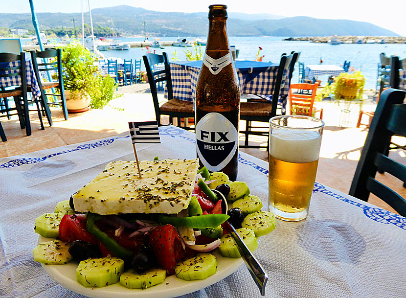 At Restaurant 5 FFFFF in Finikounda I have eaten the best Greek salad in Greece.