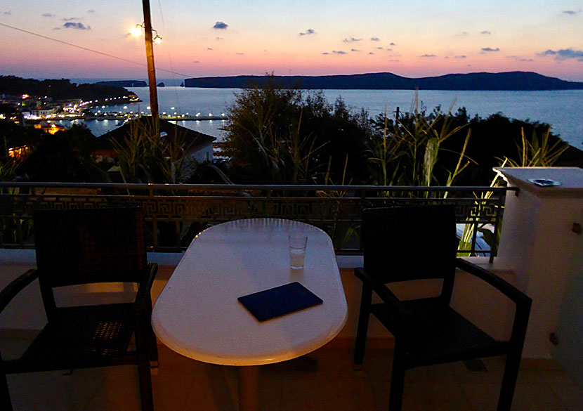 Balconies with a view at Hotel Anezina in Pylos in the Peloponnese.