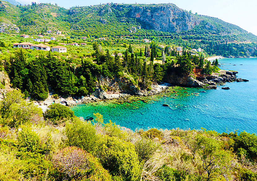 The extremely beautiful view of Kalamitsi, located 1 kilometre south of Kardamili.