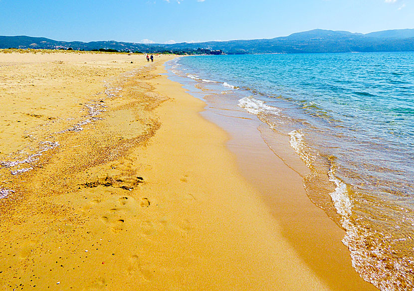 Mavrovouni beach in Finikounda on the southwestern Peloponnese in Greece.