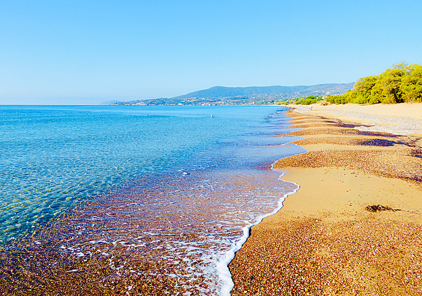 Zaga beach and Memi beach in Koroni in the southwestern Peloponnese.