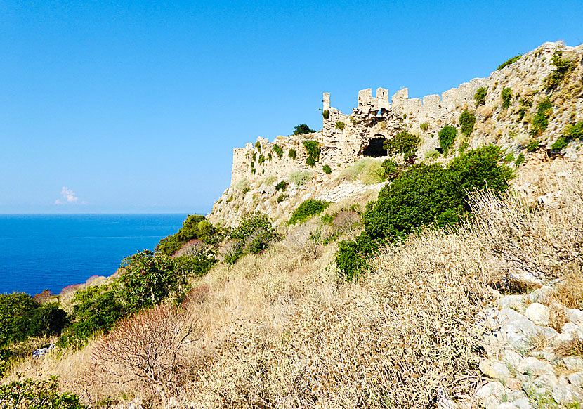 Paleokastro and Nestor's cave near Pylos in the Peloponnese.