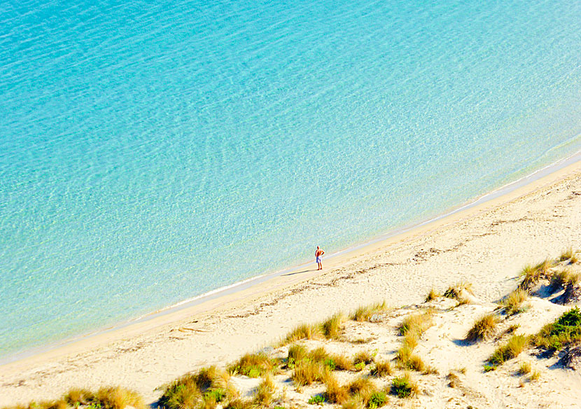 The unexploited sandy beach of Voidokilia in the southwestern Peloponnese.