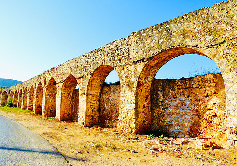 The impressive aqueduct of Pylos located along the road to Methoni, Finikounda and Koroni.