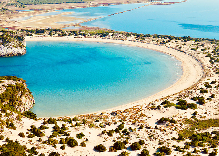 Greece's best beach Voidokilia beach on the Peloponnese.