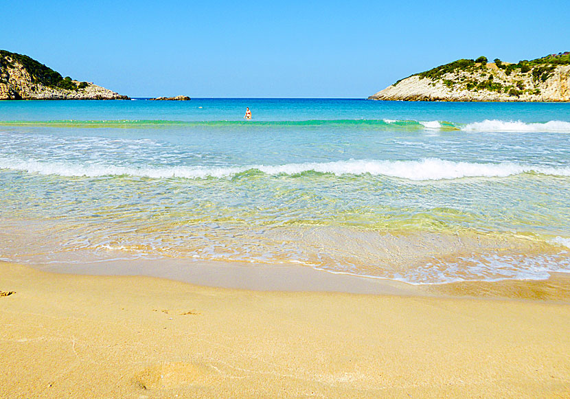 Swimming and snorkeling at Voidokilia beach on the Peloponnese.