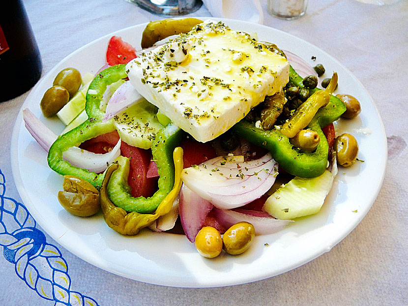 Greek salad - Choriatiki - comes in many different varieties and is the most common salad in Greece