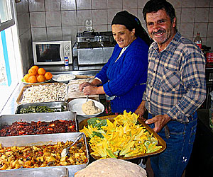 Greek food and beverage.