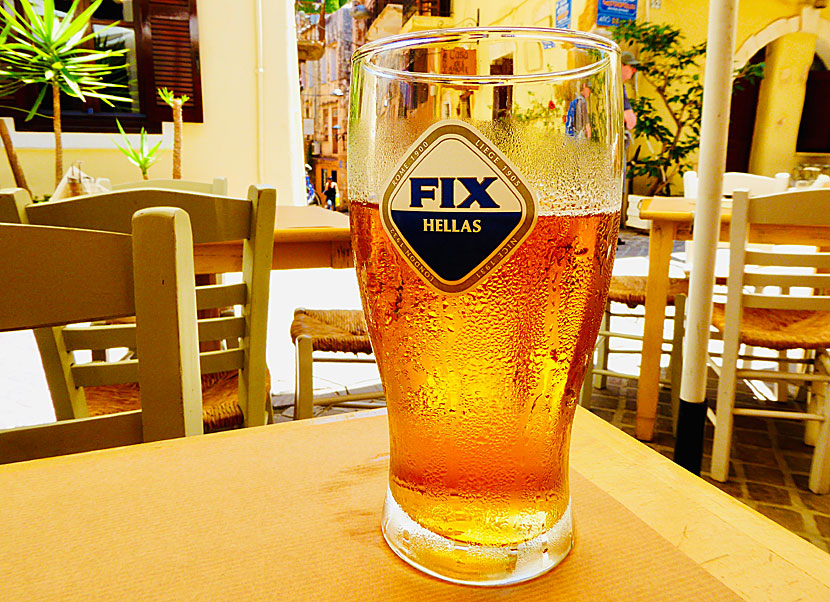 FIX is my favourite beer in Greece. The picture is from Taverna Kalderimi in Chania.