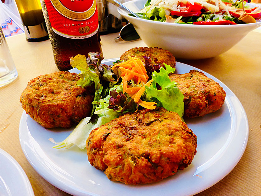 Starters and appetizers from Greece. Tomato Balls - Tomatokeftedes - fried with feta cheese and Greek herbs.