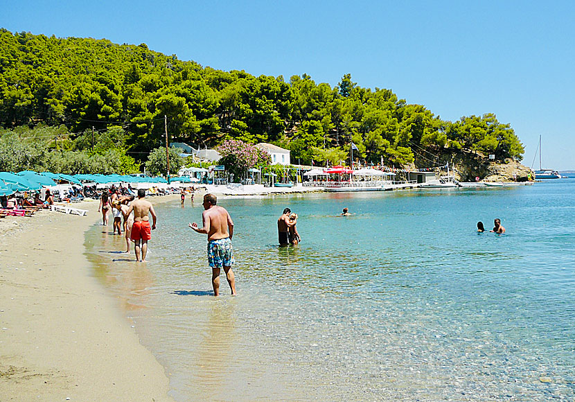 The best beaches on Hydra. Monastiri beach.