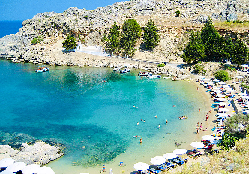 Saint Paul's beach, or Agios Pavlos, is one of the best beaches in all of Rhodes.