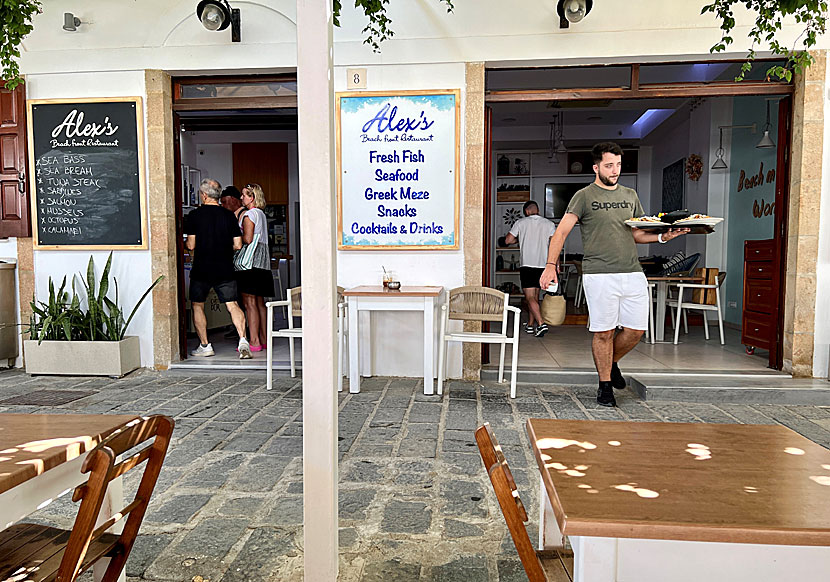 Alexis Restaurant is one of the best tavernas in Lindos in south east Rhodes.