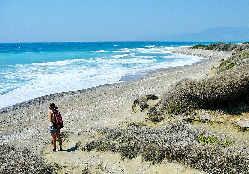 Apolakia beach on the west coast of Rhodes.