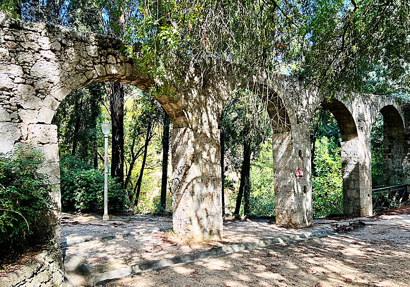 The Roman aqueduct in the Rodini Park.