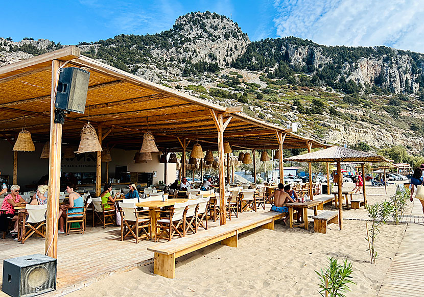 Tavernas, restaurants, snack bars and beach bars on Tsambika beach.