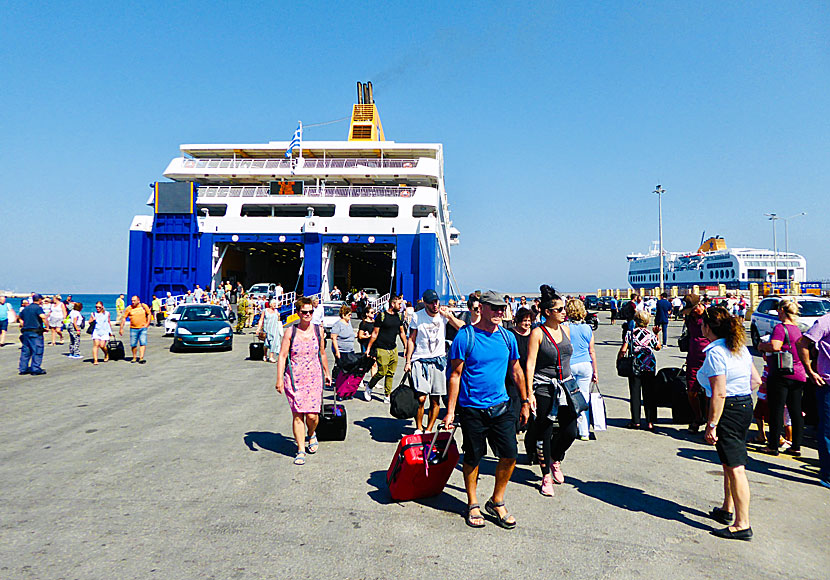 Blue Star Ferries in Akandia port in Rhodes town.