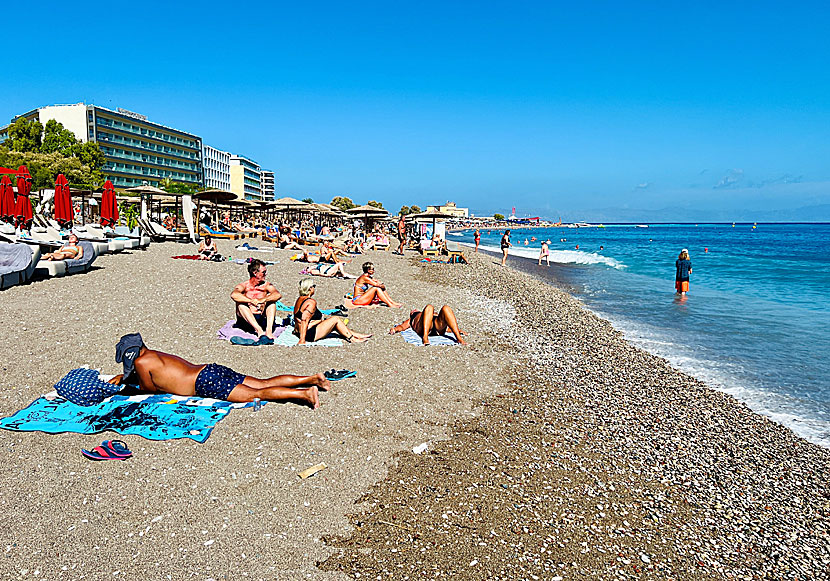 Elli beach on Rhodes in Greece.