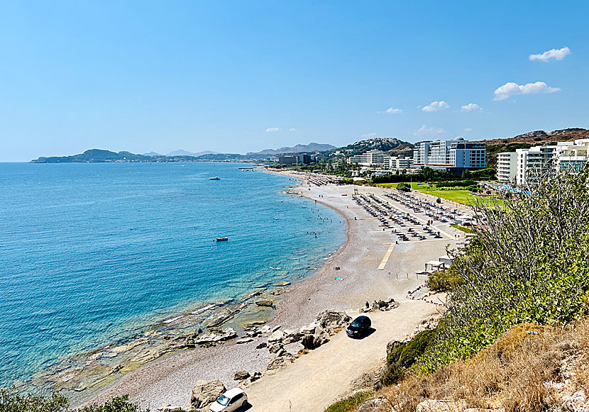 Faliraki beach on Rhodes in Greece.